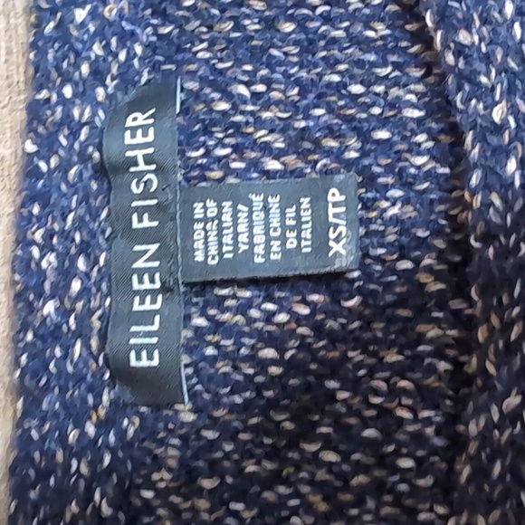 Eileen Fisher Italian Yarn Wool Blend Fringe Hem Sweater - Size XS in Midnight - Picture 5 of 9